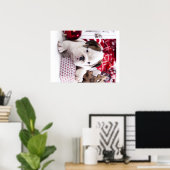Cute Puppy English Bulldog | Vreemde kerst Poster (Thuiskantoor)