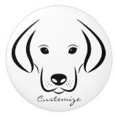 Cute Puppy Face Thunder_Cove Keramische Knop (Voorkant)