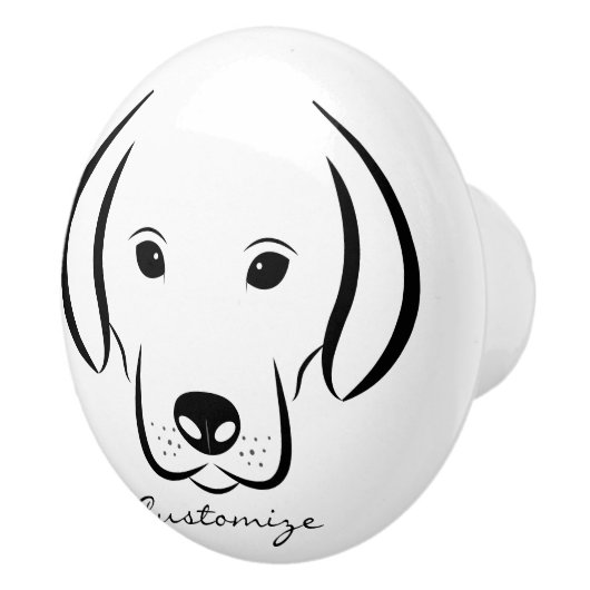 Cute Puppy Face Thunder_Cove Keramische Knop (Rechts)