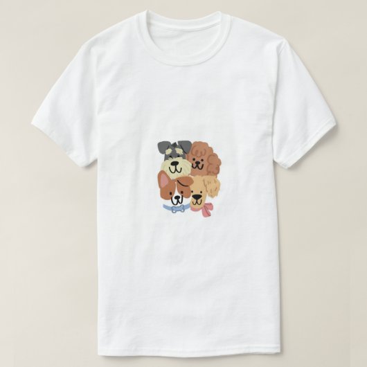 Cute Puppy Faces Pattern Art T-shirt (Design voorkant)