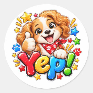 Cute Puppy Feestje Ronde Sticker