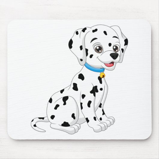 Cute Puppy Fire Dog Black White Cartoon Dalmatian Muismat (Voorkant)