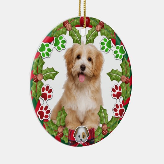 Cute Puppy First Kerstkeramisch Ornament (Rechts)