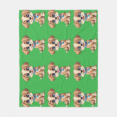 Cute Puppy Fleece Blanket Deken (Voorkant)