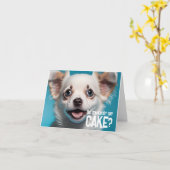 Cute Puppy Funny Dog Cake Happy Birthday Kaart (Gele Bloem)