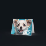 Cute Puppy Funny Dog Cake Happy Birthday Kaart<br><div class="desc">Cute Puppy Dog Funny Animals die glimlachen - zei iemand CAKE? Happy Birthday</div>