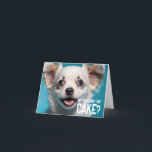 Cute Puppy Funny Dog Cake Happy Birthday Kaart<br><div class="desc">Cute Puppy Dog Funny Animals die glimlachen - zei iemand CAKE? Happy Birthday</div>