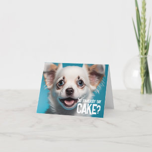 Cute Puppy Funny Dog Cake Happy Birthday Kaart