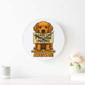 Cute Puppy, Funny Dog Lover Quote Grote Klok (Huis)