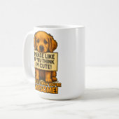 Cute Puppy, Funny Dog Lover Quote Koffiemok (Voorkant links)