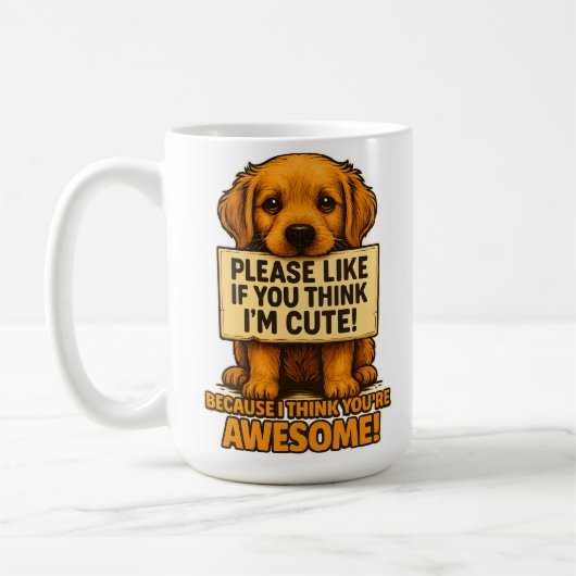 Cute Puppy, Funny Dog Lover Quote Koffiemok (Links)
