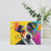 Cute Puppy Funny Dog Mixed Media Animal Pet Briefkaart (Staand voorkant)