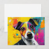 Cute Puppy Funny Dog Mixed Media Animal Pet Briefkaart (Voorkant / Achterkant)