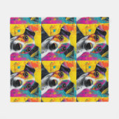 Cute Puppy Funny Dog Mixed Media Animal Pet Fleece Deken (Voorkant (Horizontaal))