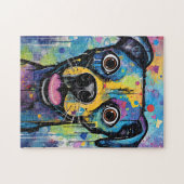 Cute Puppy Funny Dog Mixed Media Animal Pet Legpuzzel (Horizontaal)