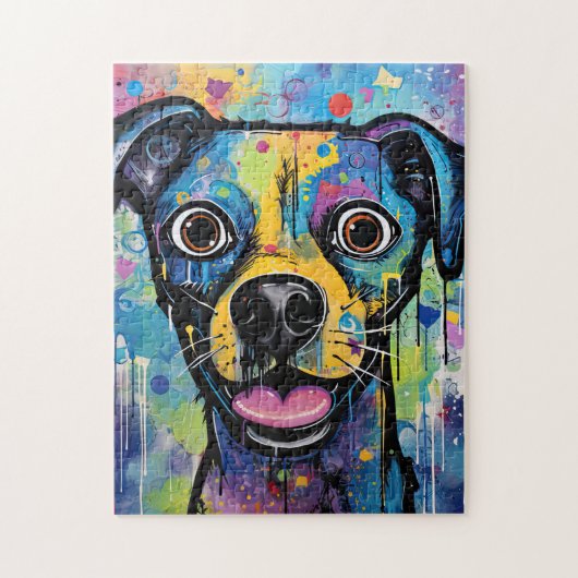 Cute Puppy Funny Dog Mixed Media Animal Pet Legpuzzel (Verticaal)