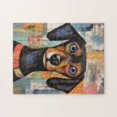 Cute Puppy Funny Dog Mixed Media Animal Pet Legpuzzel (Horizontaal)