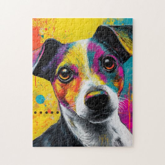 Cute Puppy Funny Dog Mixed Media Animal Pet Legpuzzel (Verticaal)