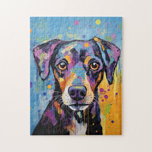 Cute Puppy Funny Dog Mixed Media Animal Pet Legpuzzel (Verticaal)