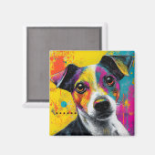Cute Puppy Funny Dog Mixed Media Animal Pet Magneet (Voorkant / Achterkant)