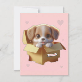 Cute Puppy Gift Card | Kawaii Dog Greeting Card Kaart