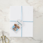 Cute Puppy Gift Tag with Custom Text Cadeaulabel (Met Touw)