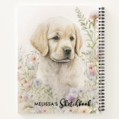 Cute Puppy Golden Retriever Dog Sketchbook Notitieboek (Achterkant)