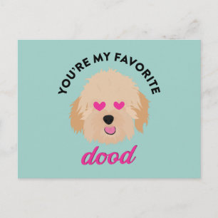 Cute Puppy Goldendoodle Valentijnsdag Card Feestdagenkaart