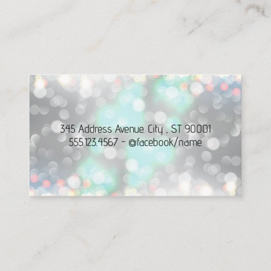 Cute Puppy | Groomgereedschap | Glam Bokeh Visitekaartje (Achterkant)