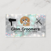 Cute Puppy | Groomgereedschap | Glam Bokeh Visitekaartje (Voorkant)