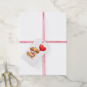 Cute Puppy Heart Balloon Valentines Design Cadeaulabel (Met Touw)