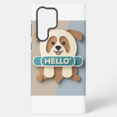  Cute Puppy “Hello” Mobile Case Samsung Galaxy Hoesje (Achterkant)