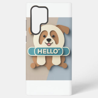 Cute Puppy “Hello” Mobile Case Samsung Galaxy Hoesje