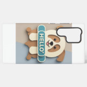  Cute Puppy “Hello” Mobile Case Samsung Galaxy Hoesje (Achterkant horizontaal)