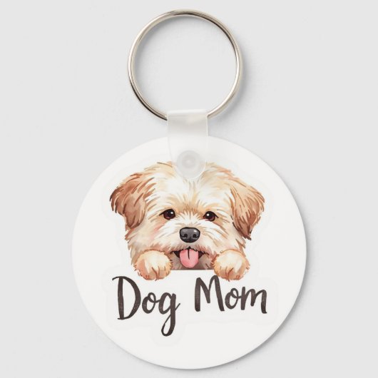 Cute Puppy Hond Moeder Ontwerp  Sleutelhanger (Voorkant)
