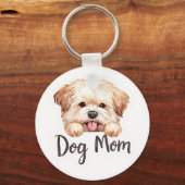 Cute Puppy Hond Moeder Ontwerp  Sleutelhanger (Voorkant)