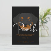 Cute puppy hond poot levensfeest  kaart (Staand voorkant)