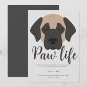 Cute puppy hond poot levensfeest  kaart (Voorkant / Achterkant)