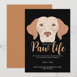 Cute puppy hond poot levensfeest  kaart