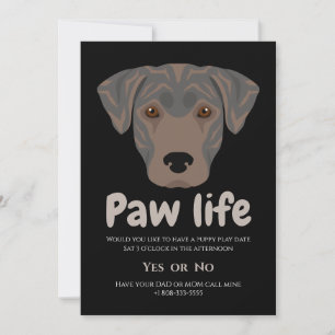 Cute puppy hond poot levensfeestje  kaart