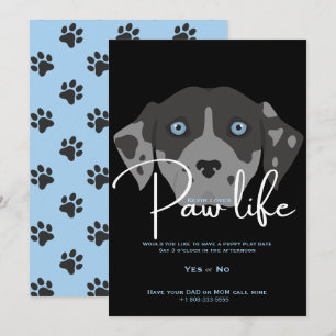 Cute puppy hond poot levensfeestje  kaart