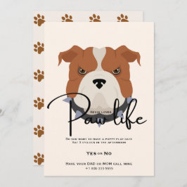 Cute puppy hond poot levensfeestje kaart