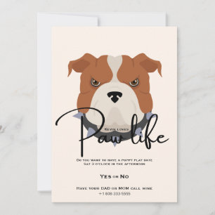 Cute puppy hond poot levensfeestje  kaart
