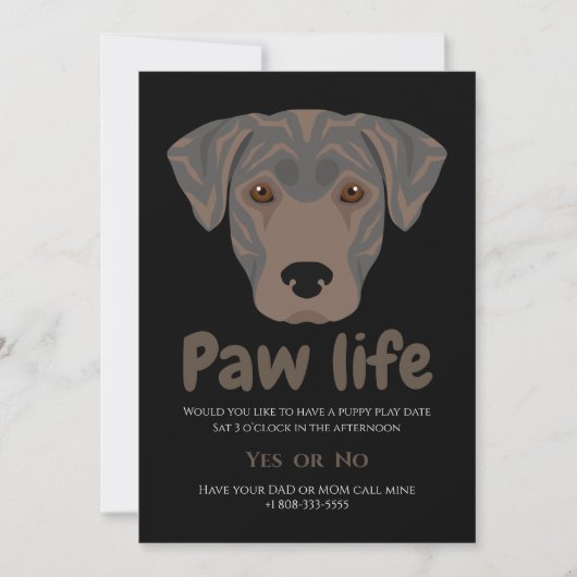 Cute puppy hond poot levensfeestje  kaart (Voorkant)