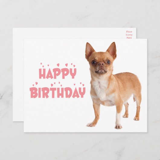 Cute Puppy Hond Verjaardag Grappige Chihuahua Verj Briefkaart (Voorkant / Achterkant)
