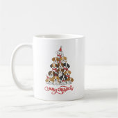 Cute Puppy Honden Kerstboom Stapel Koffiemok (Links)