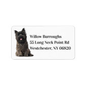 Cute Puppy Hondenliefhebber Black Cairn Terrier Etiket (Voorkant)