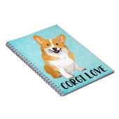 Cute Puppy Hondenliefhebber Blue Waterverf Funny C Notitieboek (Rechterzijde)