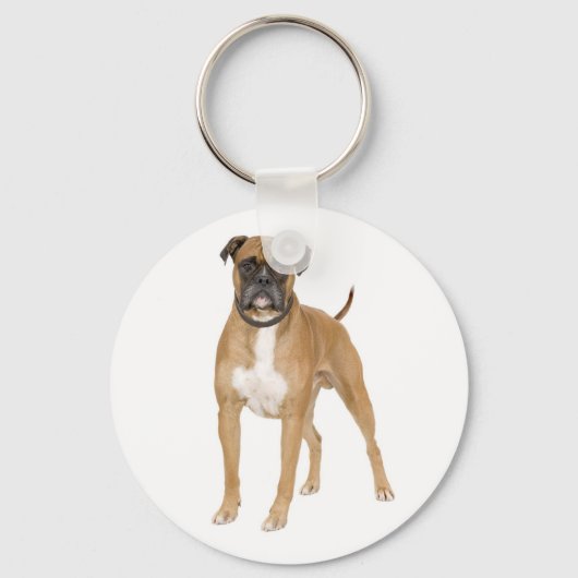 Cute Puppy Hondenliefhebber Boxer Sleutelhanger (Voorkant)