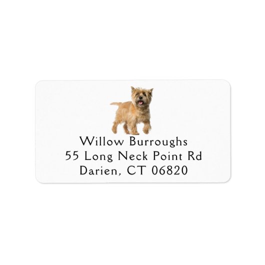 Cute Puppy Hondenliefhebber Cairn Terrier Label (Voorkant)